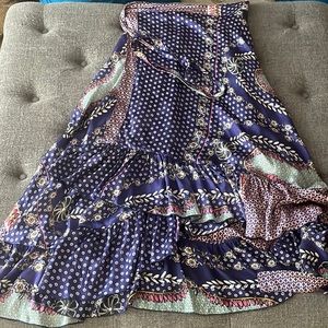 Anthropologie Daughters of the Revolution Silk Wrap Skirt